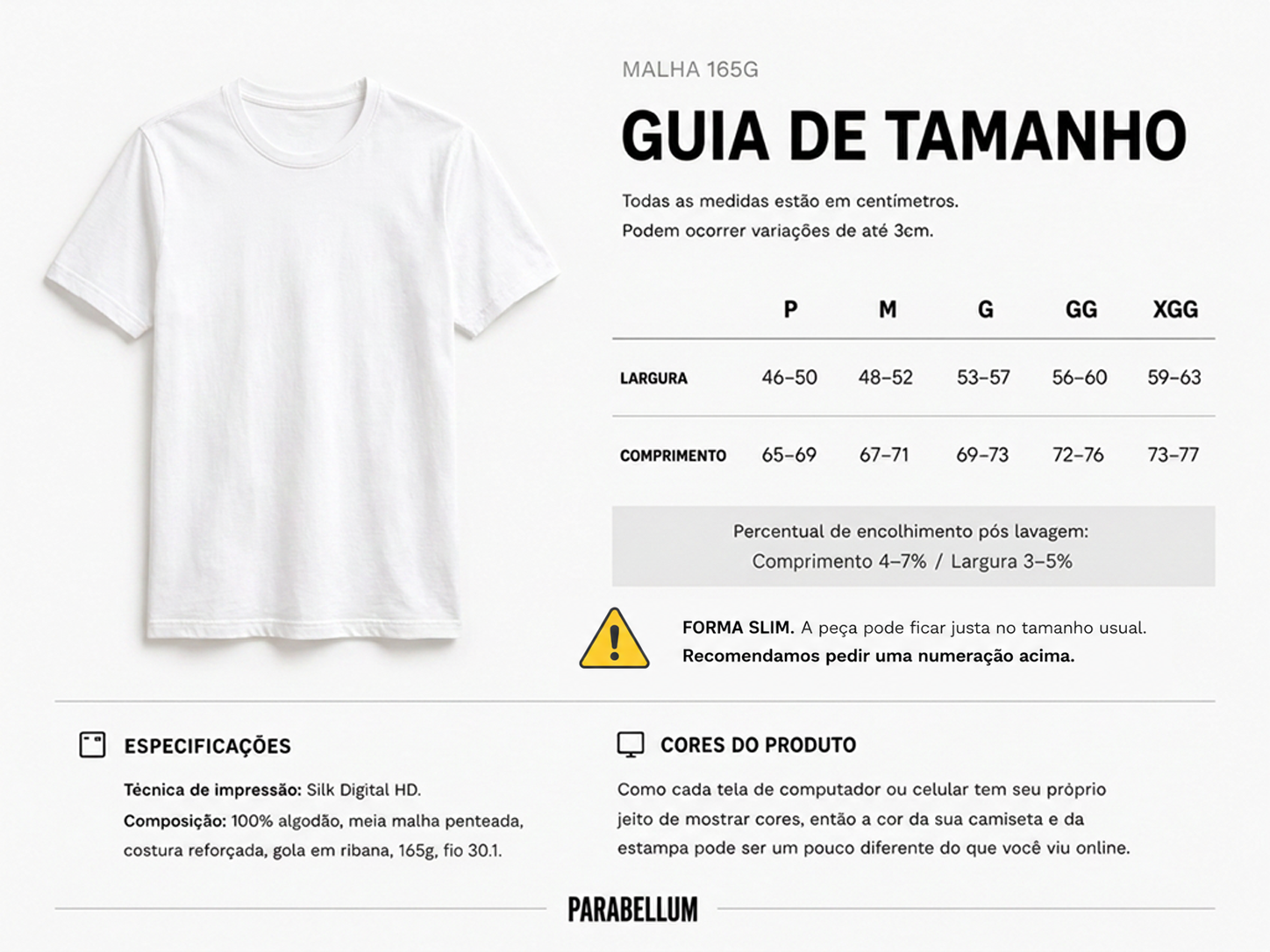 Guia de tamanho