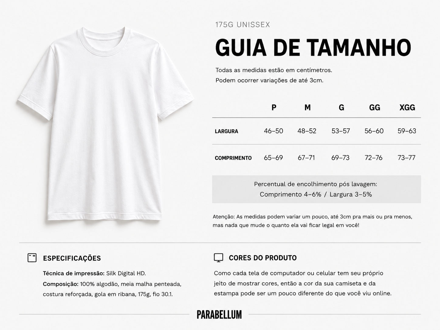 Guia de tamanho