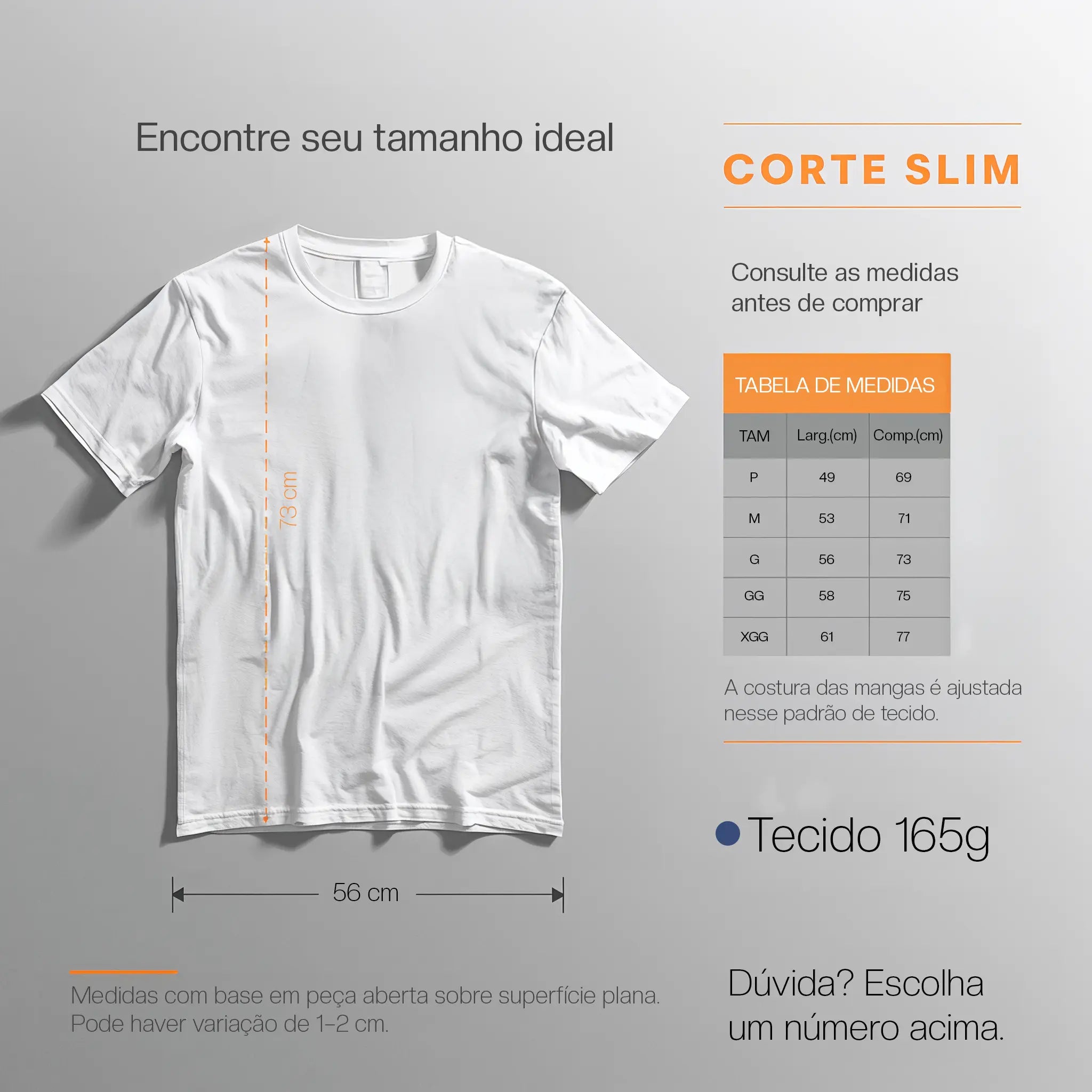 Guia de medidas — Até chorei