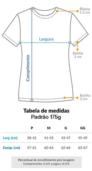 Guia de medidas — Querência - Babylook feminina
