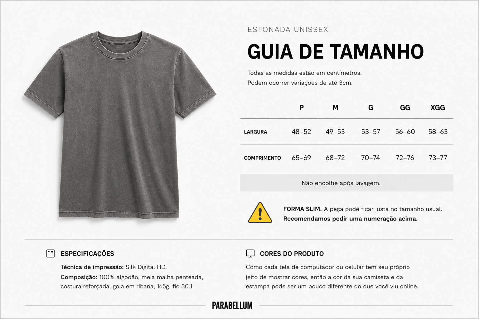Guia de tamanho