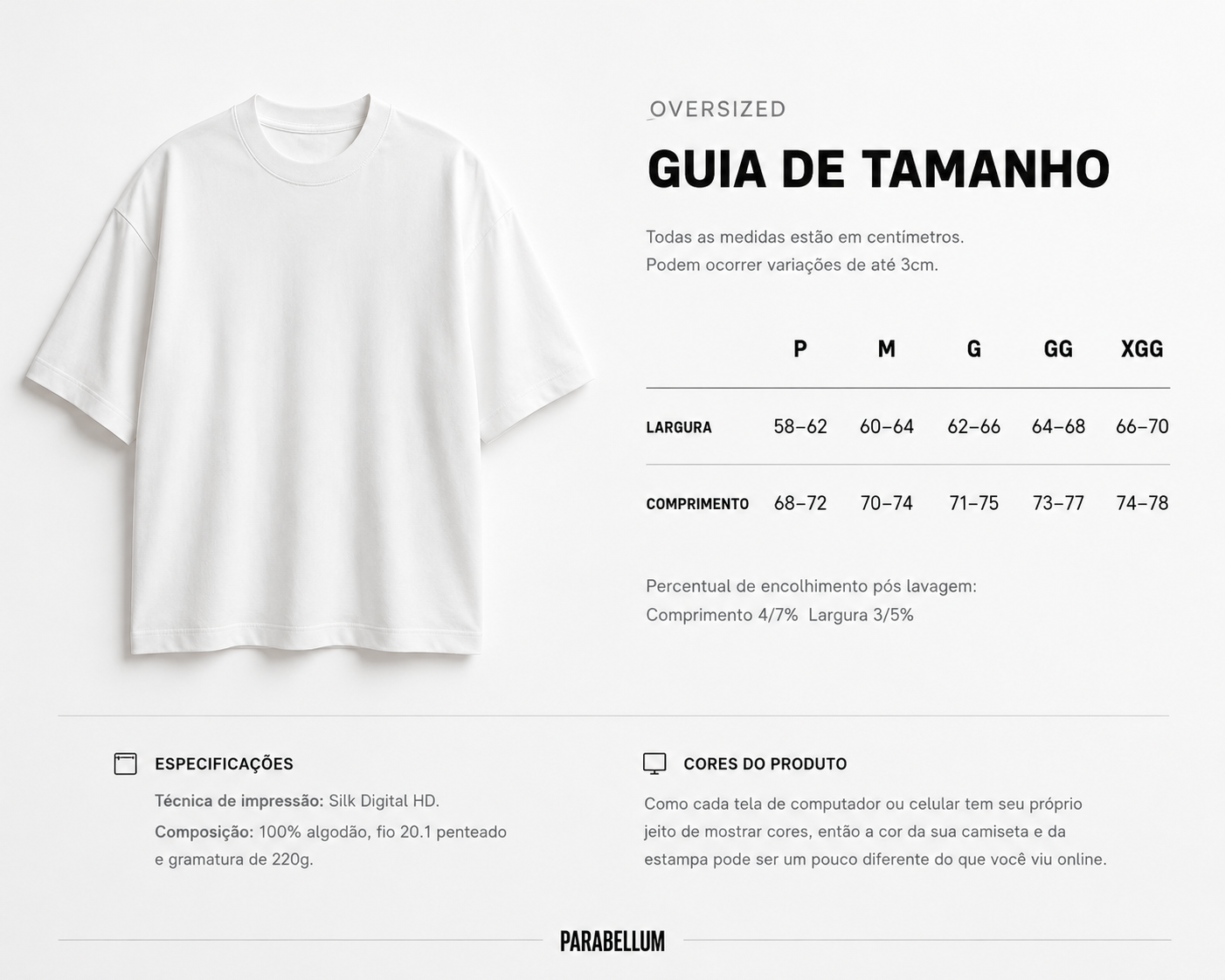 Guia de tamanho