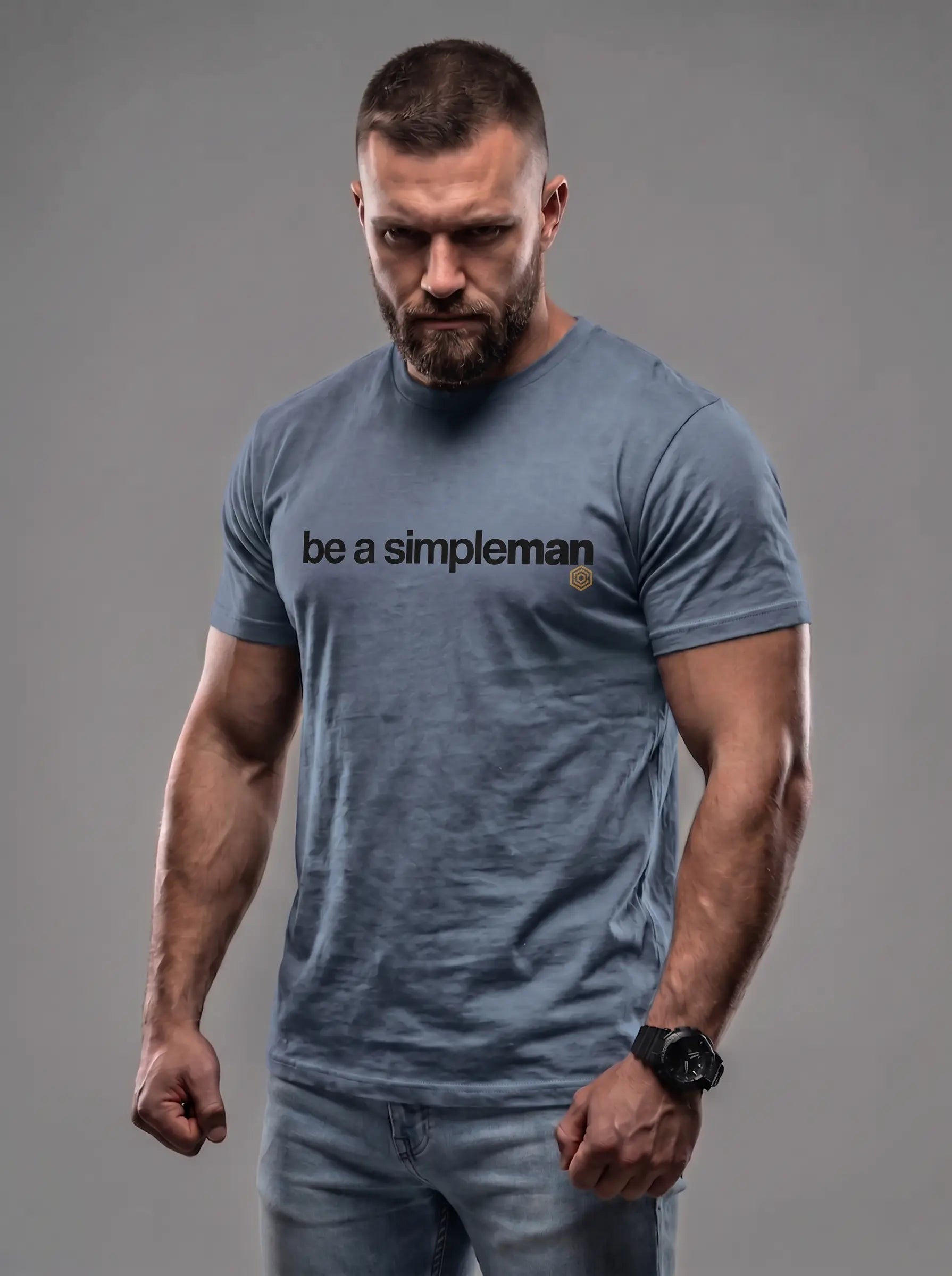 Seja um homem simples- tecido estonado
